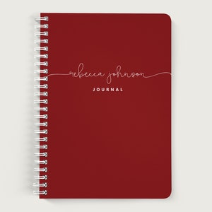 Personalized Notebook for Women, Red Journal No Lines, Custom