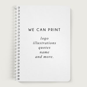 Custom Notebook with Logo, Custom Notebook Cover, Lined or Unlined Spiral Soft Cover Spiral Book image 2