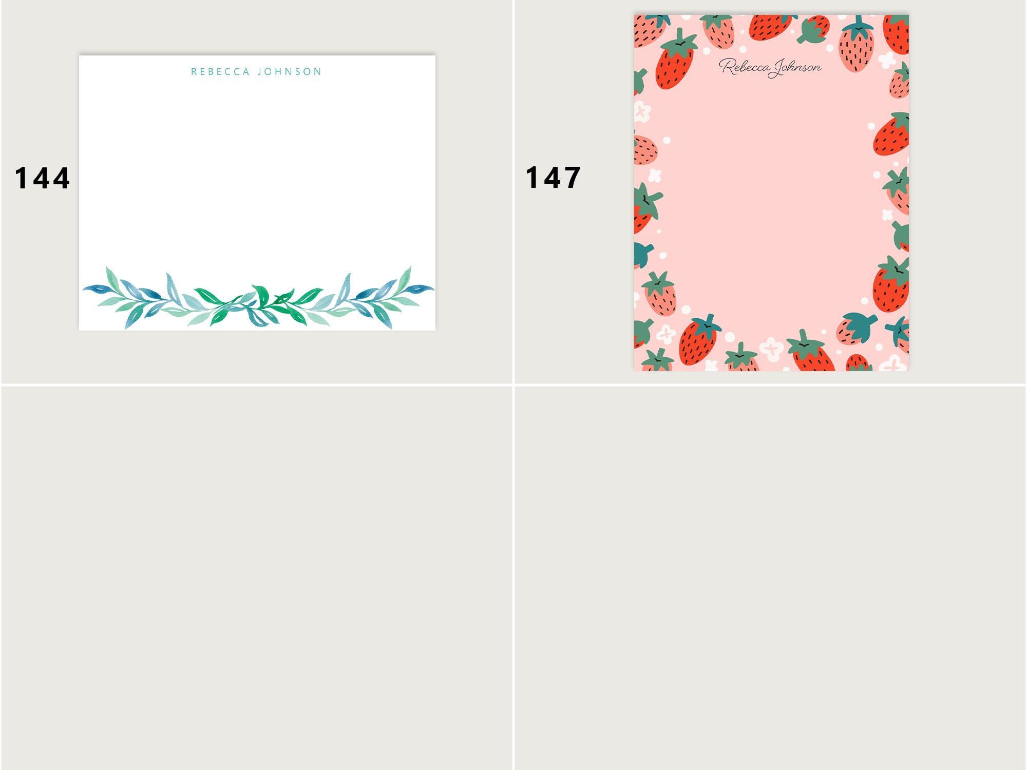 Personalized Note Cards for Her, Women Floral Stationery, Set of 10 ...