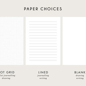 Dot Grid Notebook Spiral, Dotted Grid Journal, Lined Blank or Dotted Spiral Hardcover Notebook, Design #110 image 8