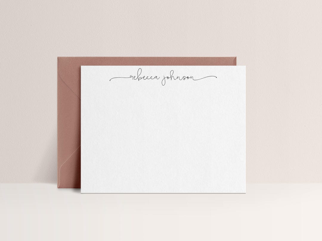 Simple Notecard, Personalized Note Cards With Envelopes, Flat Note Card ...
