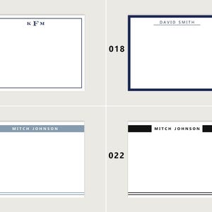 Custom Monogram Stationery Set, Personalized Minimal Flat Note Cards ...