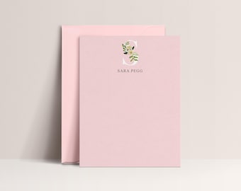 Initial Stationary Personalized, Initial Notecards, Monogram Stationery, Sold in Sets of 10, Design #110