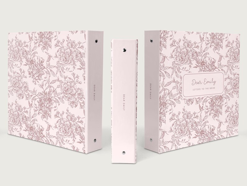 Letters to the Bride 3 Ring Binder – Personalized Floral Bridal Shower ...