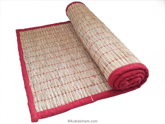 6 Feet Kusha Grass Meditation Mat Darbha Grass Yoga Mat Prayer Rug