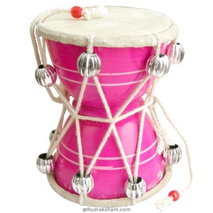 DAMROO 5&quot; | Monkey Talking Drum, Indian Traditional Musical Drum Damru, Vintage Drum 2 sided, Lord SHIVA Drum, 5 inches Damaru, Power Drum