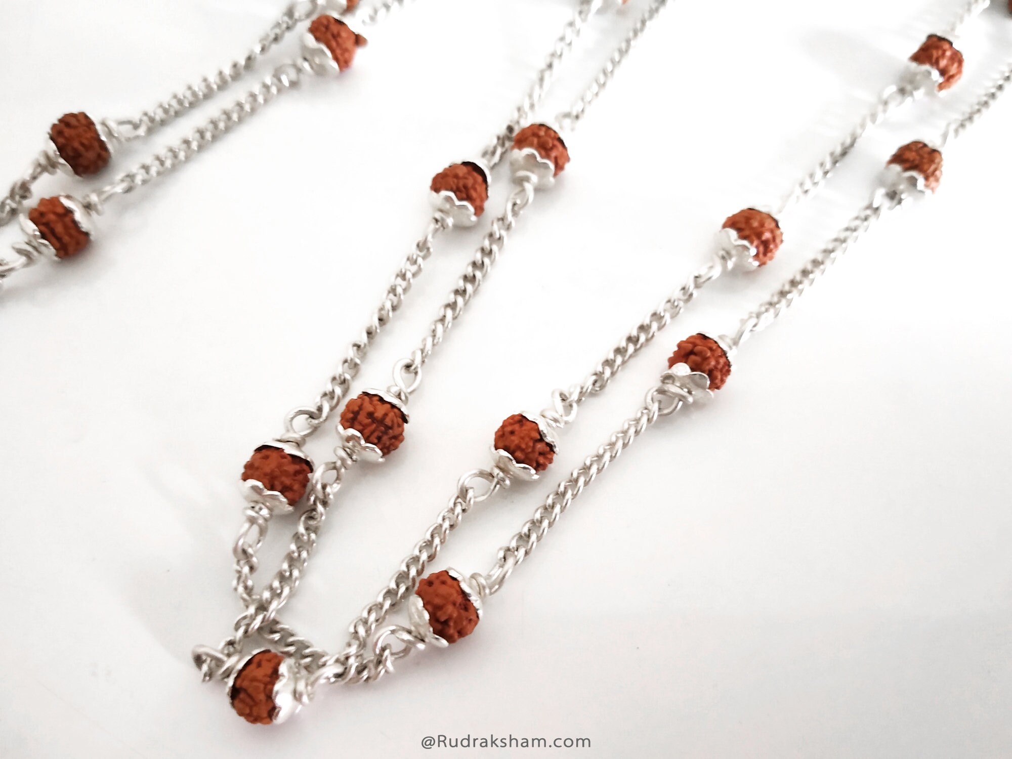 Silver coated shop rudraksha mala