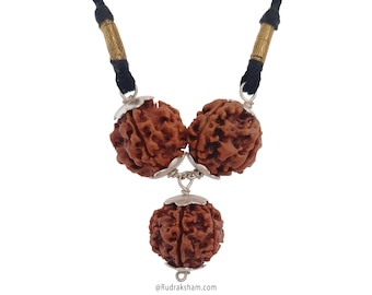Rudraksha Education Necklace | 4 Mukhi Rudraksha | 6 Mukhi Rudraksha | Saraswati Power pendant | Authentic Energised Rudraksha for Artists
