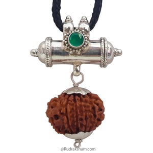 ENERGIZED Hanumat Kavach Online 110% Authentic, original 11 Mukhi Rudraksha pendant Talisman Kavach mala for protection with Chirmi Beads