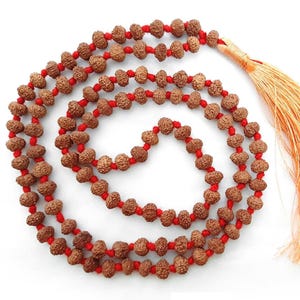 Rudraksham 10 Mukhi Rudraksha Beads Japa Mala Rosary | 108+1 Beads Indonesian Ten Mukhi Rudraksha Beads Kantha Mala, Narayan Rudraksha Mala