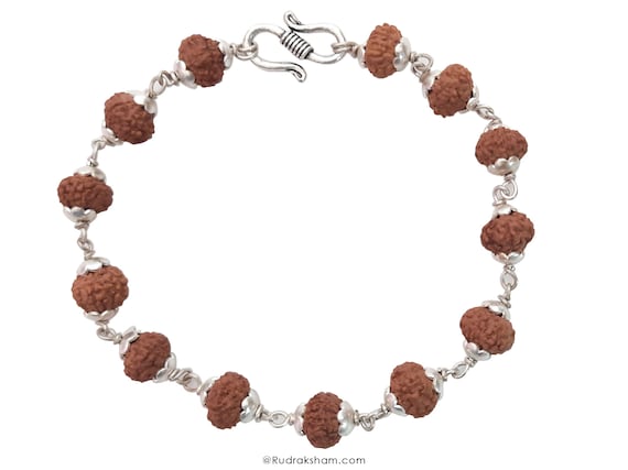7 Mukhi Rudraksha Beads mala Bracelet- Energized & 110% Authentic From Nepal- Saturn Bracelets In Thread / Silver / Copper 7 Face Rudraksha