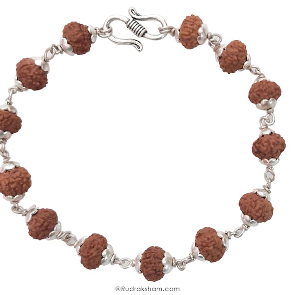 7 Mukhi Rudraksha Beads mala Bracelet- Energized & 110% Authentic From Nepal- Saturn Bracelets In thread / Silver, 7 Face Rudraksha bracelet