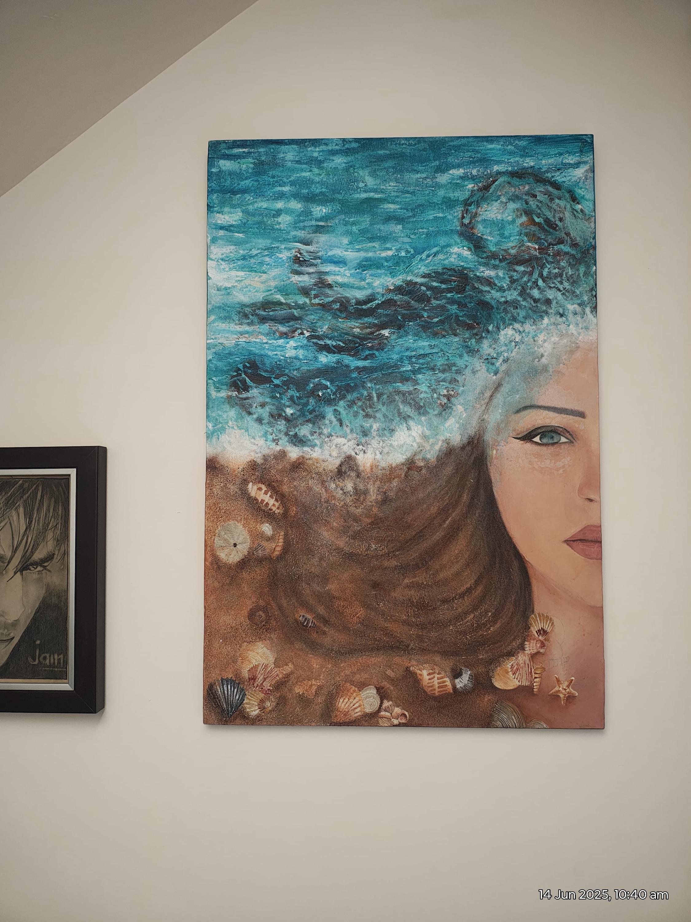 テンペスト | 海の女性の絵画、オリジナルアクリルキャンバスアート