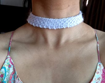 Everyday Loop Minimalist Crochet Choker Necklace | Handmade Lace Collar, Bohemian Necklace, Thin Minimalist Choker for Women and Girls