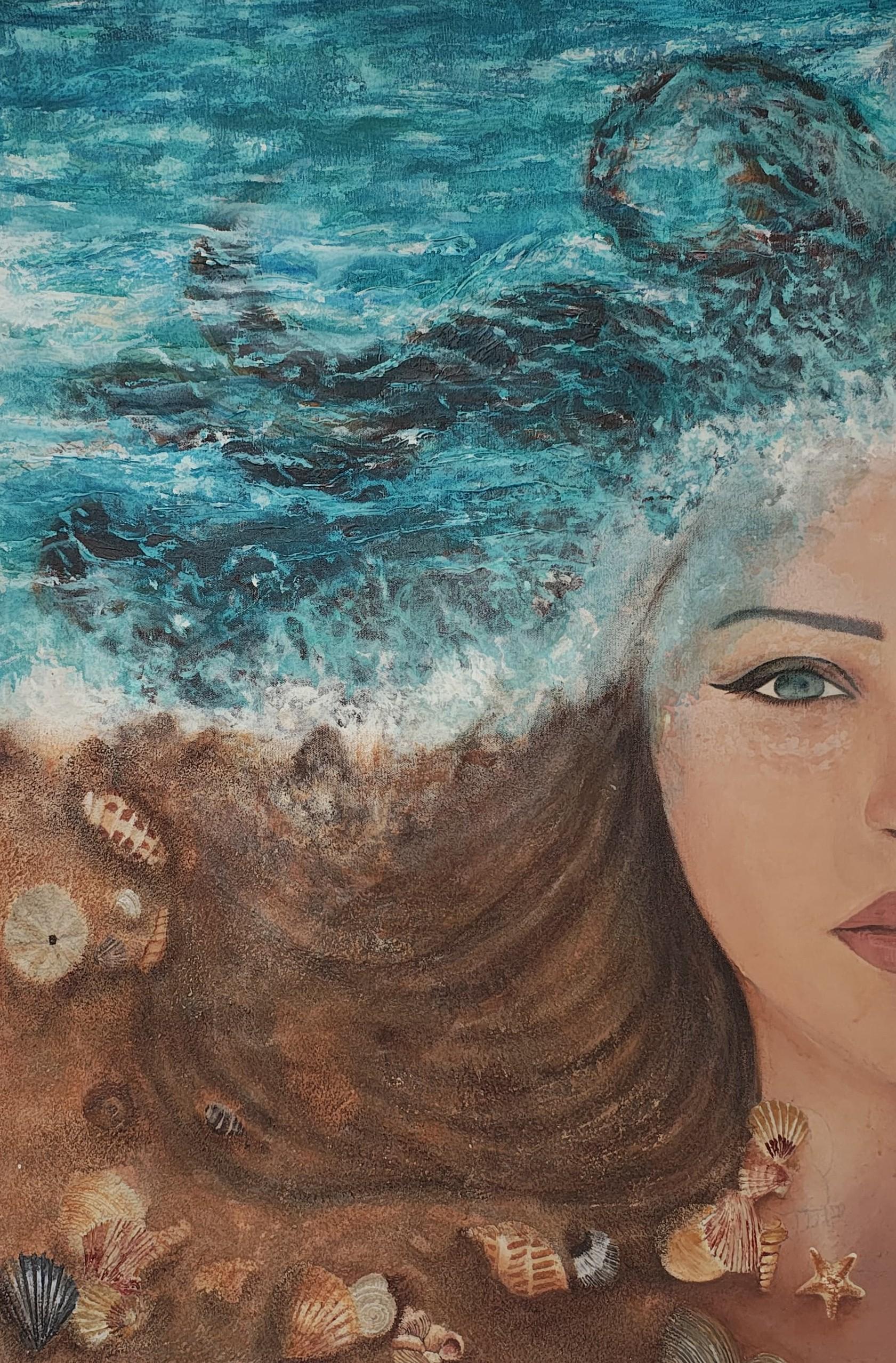テンペスト | 海の女性の絵画、オリジナルアクリルキャンバスアート
