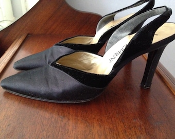 Vintage &quot;Yves Saint Laurent&quot; or &quot;YSL&quot; Silk Slingback Heels