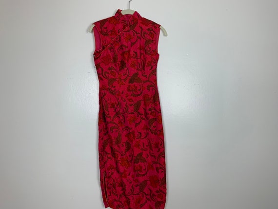 Vintage pink "cheongsam" dress or "qipao" dress