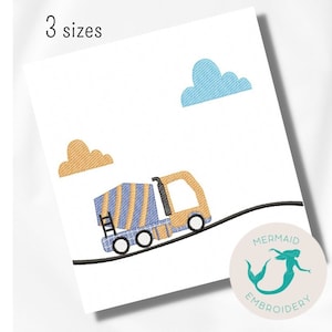 Truck embroidery design, boy embroidery design machine, baby embroidery pattern, file instant download, vehicle embroidery design