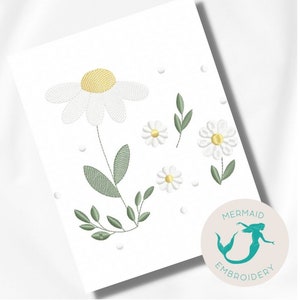 Hermoso diseño de bordado de margaritas máquina de diseño de bordado floral archivo de patrón de bordado de flores descarga instantánea diseño de bordado de toalla