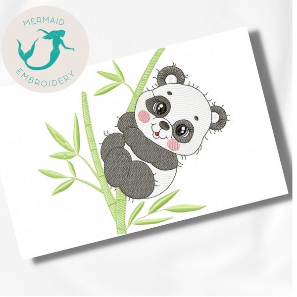 Panda Tree embroidery design baby embroidery design machine animals embroidery pattern file instant download baby embroidery design