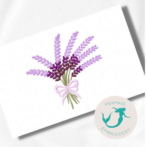 Lavender 2 embroidery design floral embroidery design machine flower embroidery pattern file instant download towel embroidery design