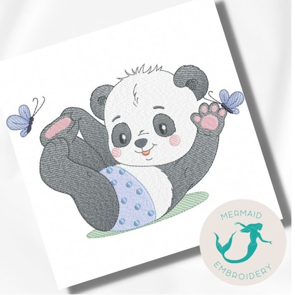 Baby Panda Boy embroidery design baby embroidery design machine Animals embroidery pattern file instant download newborn embroidery