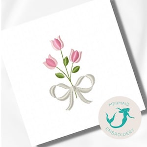 Tulip 2 embroidery design frame embroidery design machine floral embroidery pattern file instant download baby embroidery design
