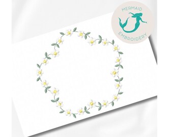 Daisy Frame embroidery design floral embroidery design machine flower embroidery pattern file instant download towel embroidery design