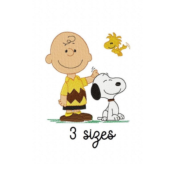 Snoopy embroidery design, Charlie Brown machine embroidery pattern, Kids embroidery design, Peanuts Embroidery, file instant download