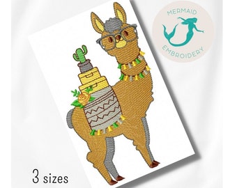 Llama1 embroidery design, baby embroidery design machine, Animals embroidery pattern, file instant download, newborn embroidery