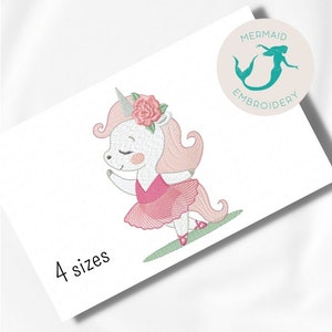 Unicorn Ballerina1 embroidery design girl embroidery design machine magical embroidery pattern file instant download baby embroidery design