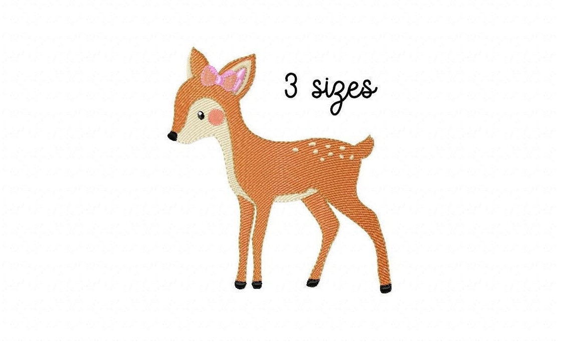 Deer Girl Embroidery Design Baby Embroidery Design Machine Etsy