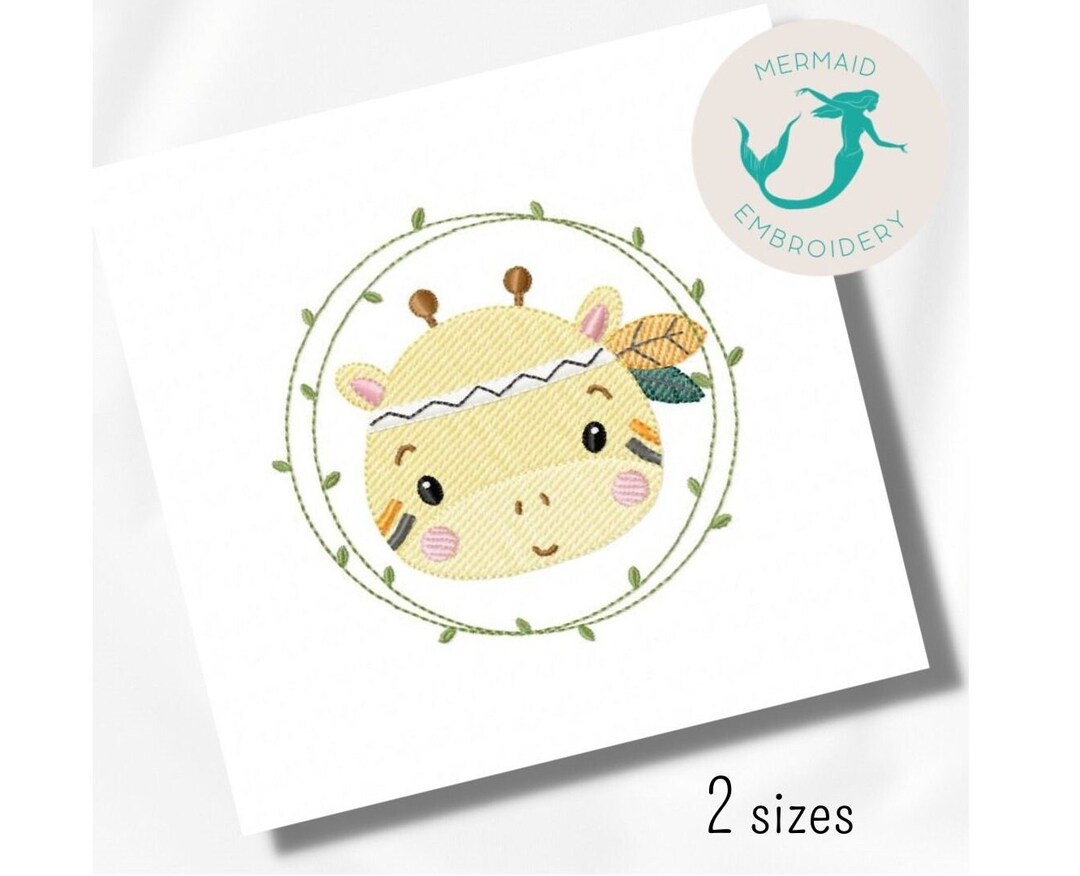 Giraffe Face Embroidery Design, Baby Embroidery Design Machine, Animals ...