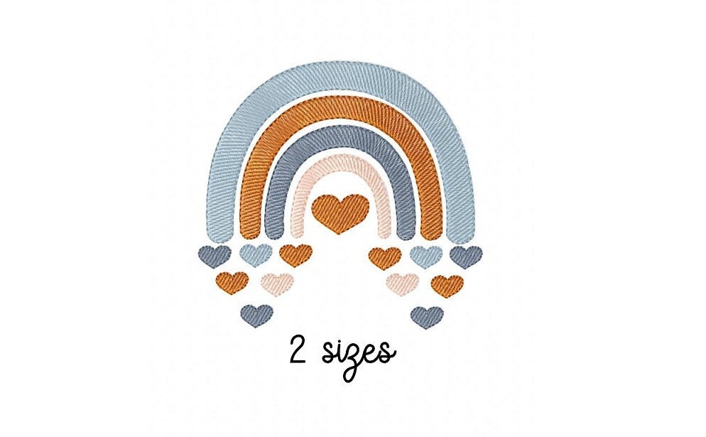 Rainbow Hearts Embroidery Design, Baby Embroidery Design Machine ...