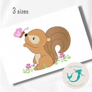 Cute Squirrel Girl embroidery design girls embroidery design machine dolls embroidery pattern file instant download baby embroidery design