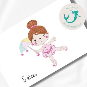 Ballerina Circus 3 embroidery designs, girl embroidery design machine, ballet embroidery pattern,file instant download, baby embroidery