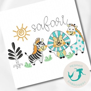 Safari Letter embroidery design animals embroidery design machine lion embroidery pattern file instant download babys embroidery design