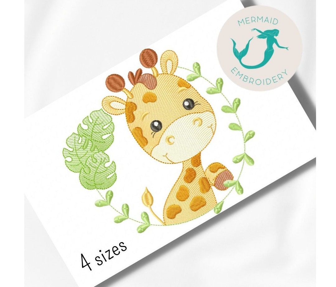 Baby Giraffe Embroidery Design, Baby Embroidery Design Machine, Animals