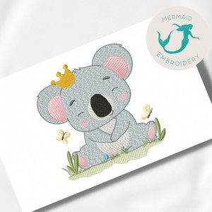 Koala Prince embroidery designs baby embroidery design machine animals embroidery pattern file instant download baby embroidery design