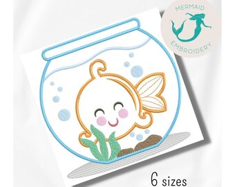 Cute Fish embroidery design, animals embroidery design machine, Sea embroidery pattern, file instant download, babys embroidery design