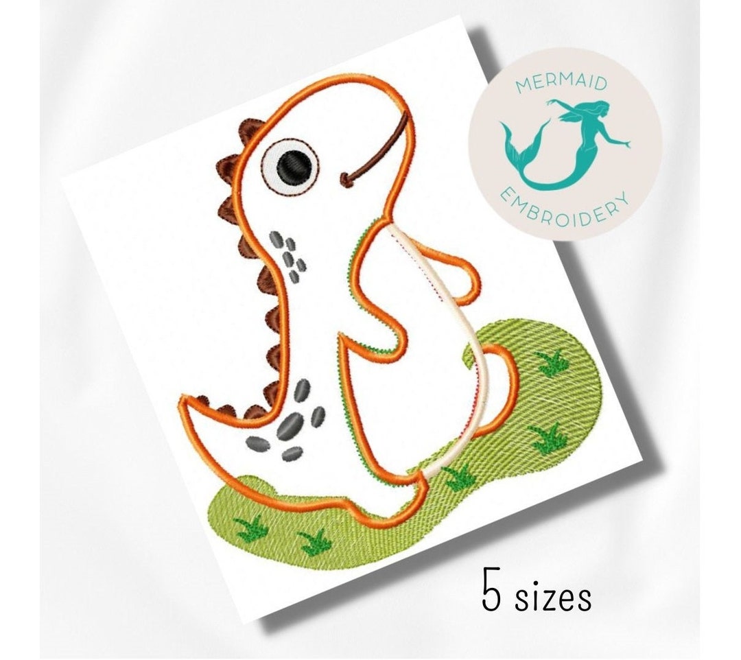 Cute Dino Applique Embroidery Design Animals Embroidery Design Machine ...