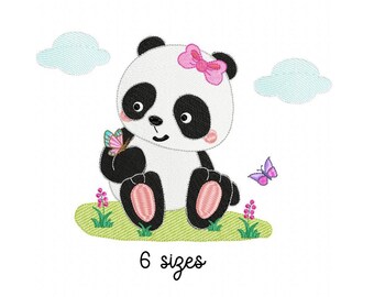 INSTANT DOWNLOAD Mini Embroidery Filled Panda