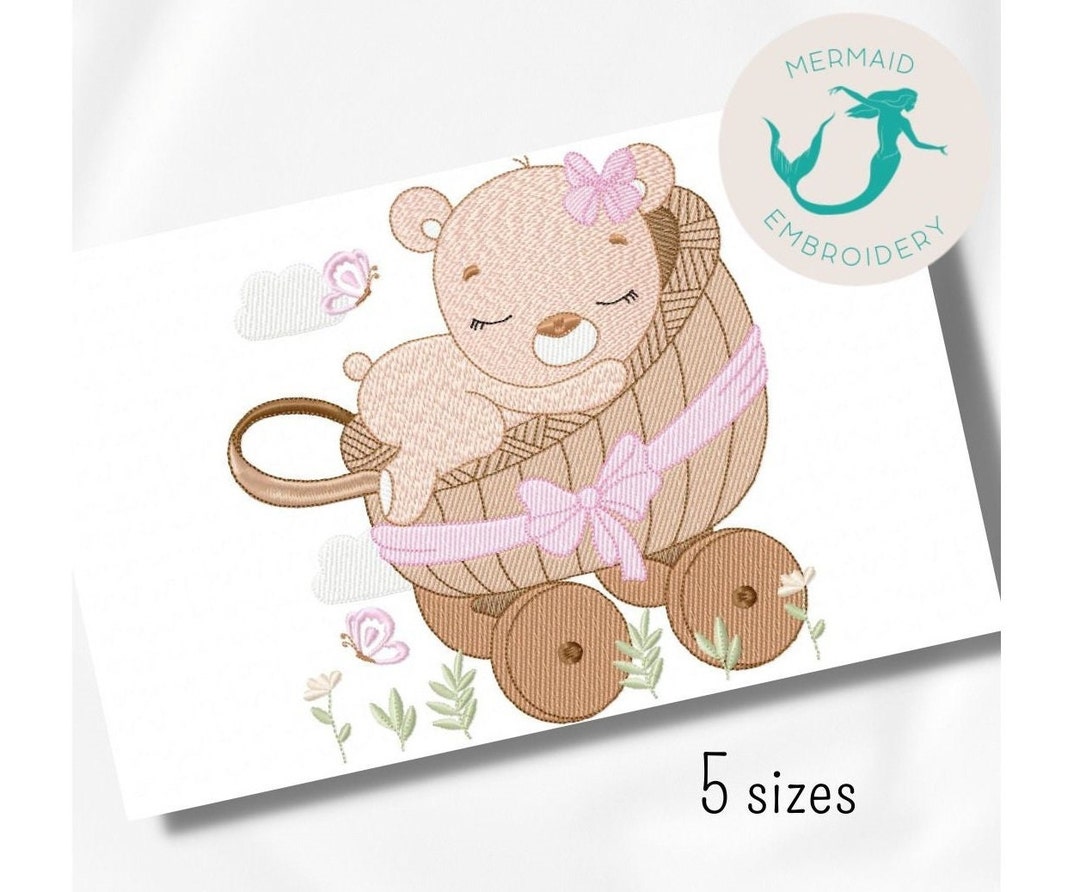 Bear Bunny Embroidered Quilted Baby Carrier Cover