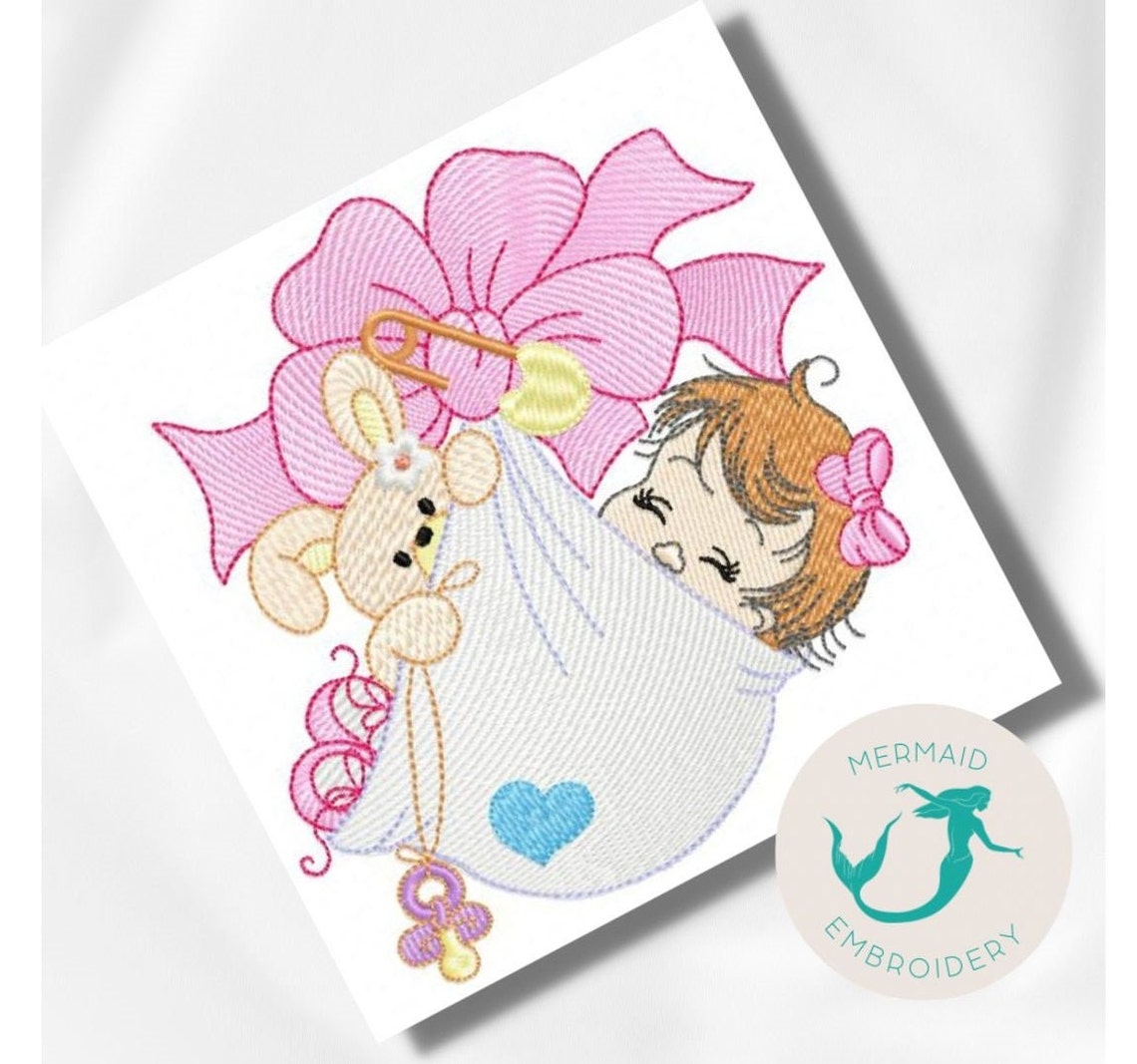 Baby Girl Embroidery Design Newborn Embroidery Design Machine Cute 