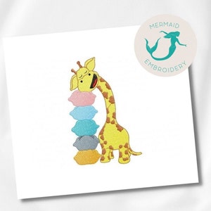 Giraffen Kissen Stickdatei, Stickdatei Stickmuster Stickdatei