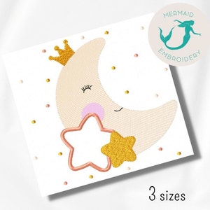 Moon embroidery design baby embroidery design machine clouds embroidery pattern file instant download baby embroidery baby design