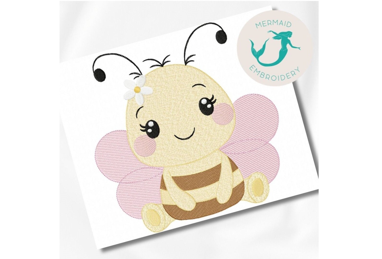 Sweet Bee embroidery design, animals embroidery design machine, kids embroidery pattern, file instant download, baby embroidery design