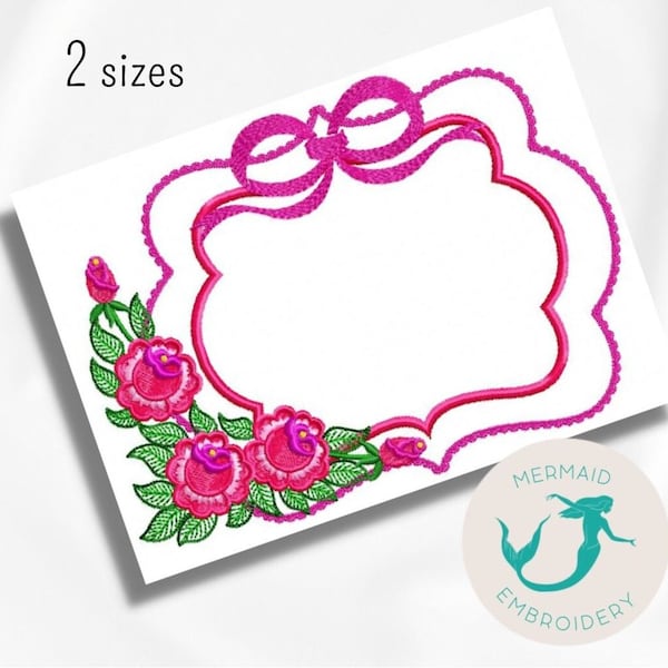 Frame Roses embroidery design frame embroidery design machine floral embroidery pattern file instant download baby embroidery frame design