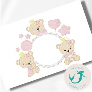 Three Bears Girls embroidery designs girl embroidery design machine bear embroidery pattern file instant download baby embroidery baby