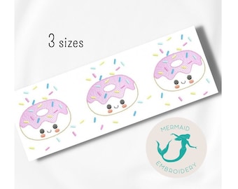 Cute donuts embroidery design kitchen embroidery design machine candy embroidery pattern file instant download towel embroidery design